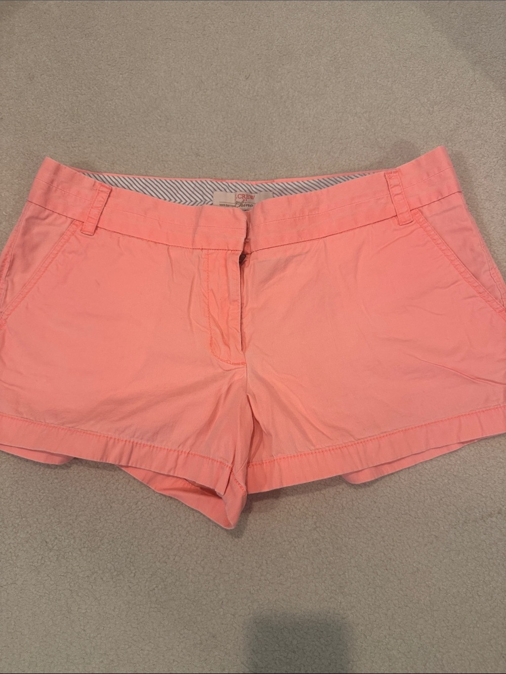 J. Crew Neon Coral Chino Bermuda Shorts